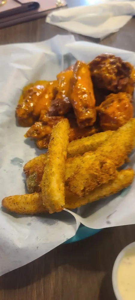 Buffalo Wings and Fried Pickle Spears